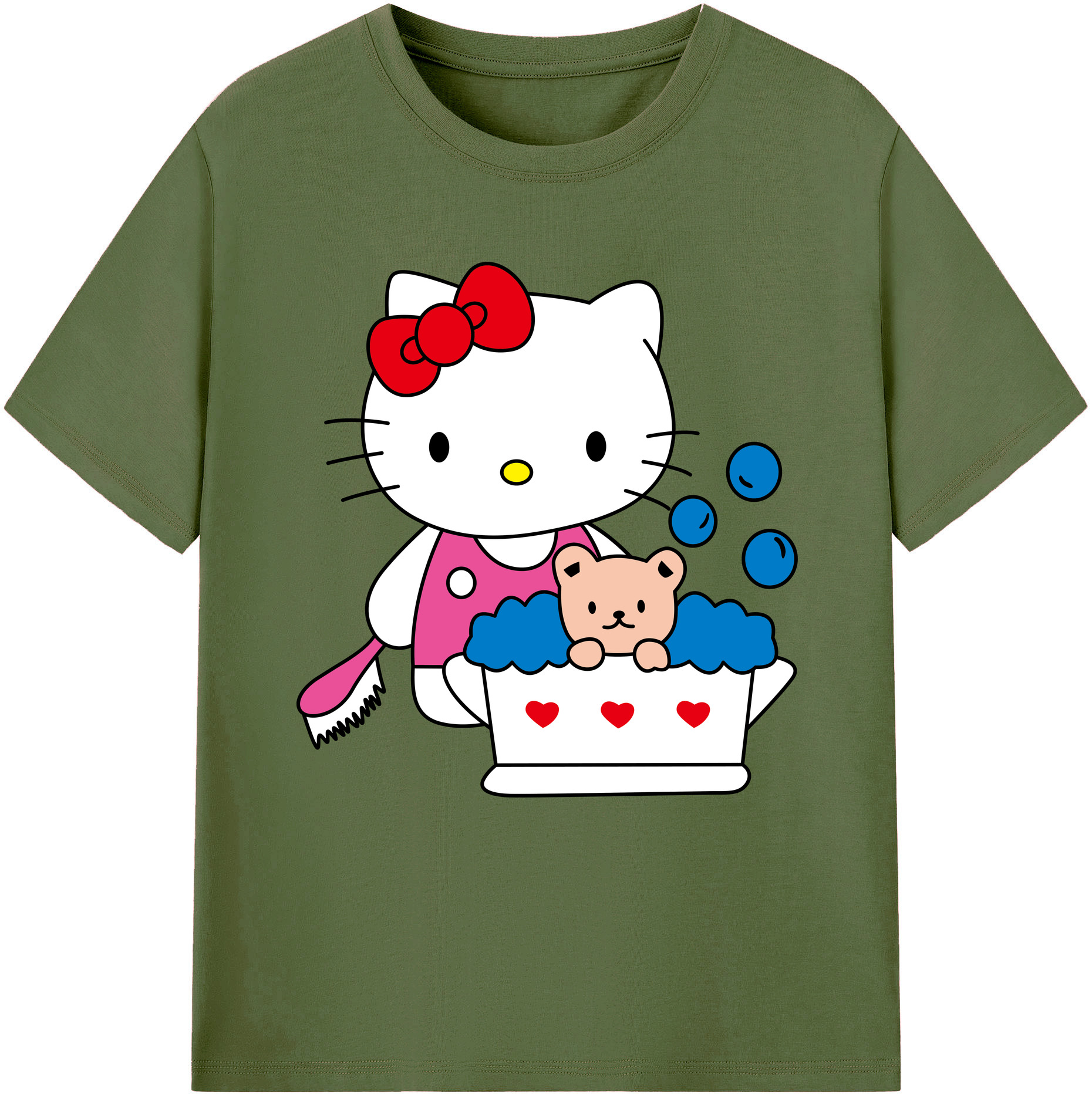 （画像用） Hello Kitty ハローキティ 綿100％半袖Tシャツ（フロントプリント）